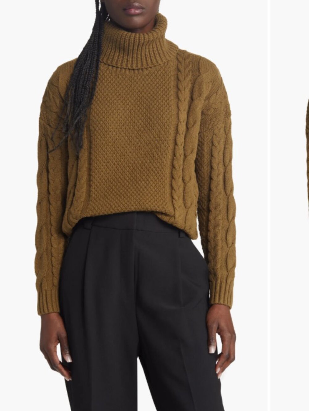 Madewell Crockett Cable Turtleneck Sweater Size Medium